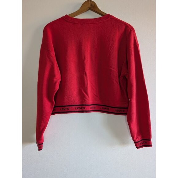 Levi's Sweatshirt Women's Size Large Cropped Spellout Logo Streetwear Oversized - Picture 6 of 6